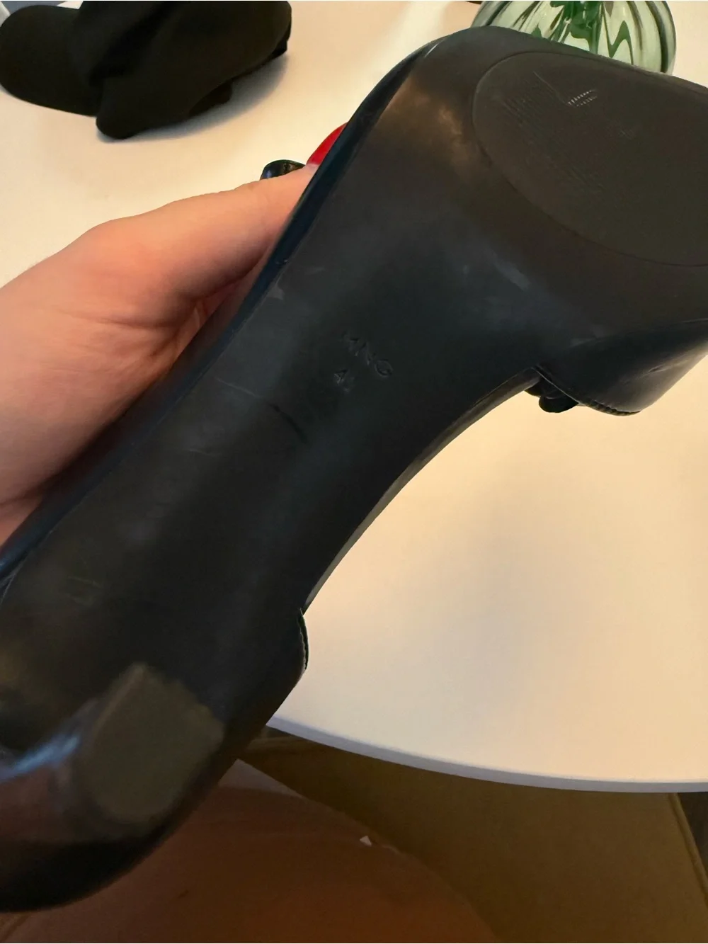 Mango Black Pointed Leather High Heels